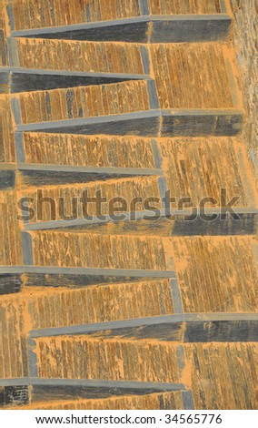 pattern made from stone steps with a light covering of sand
