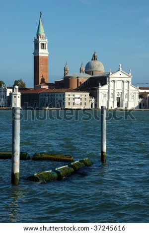 the church of saint george the great on the island of the same name in the venice lagoon opposite saints marks square