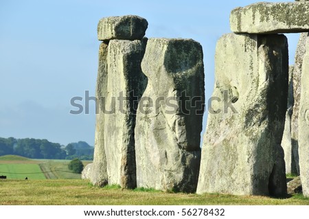 Trilithon ring at Stonehenge in England at the summer solstice