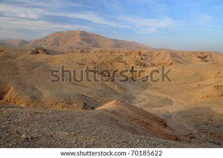 The famous Valley of the Kings at Thebes, Egypt at sunset
