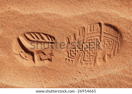 single shoe print in sand