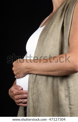Close up of an abstract of a pregnant woman