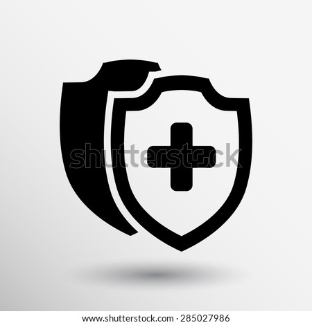 Vector Medical Shield Icon shield flat health cross medical.