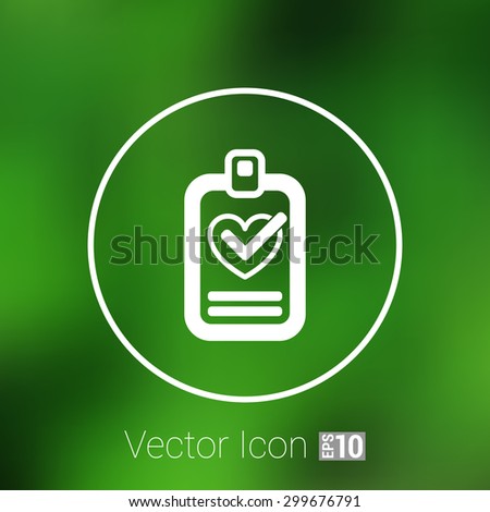 heart and tick icon health medical sign symbol.