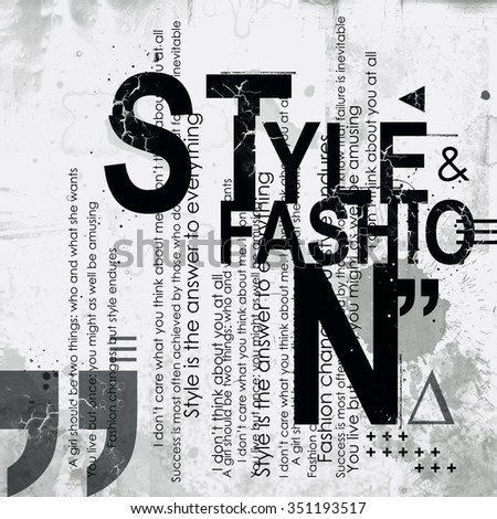 STYLE and FASHION word cloud concept. Grunge illustration