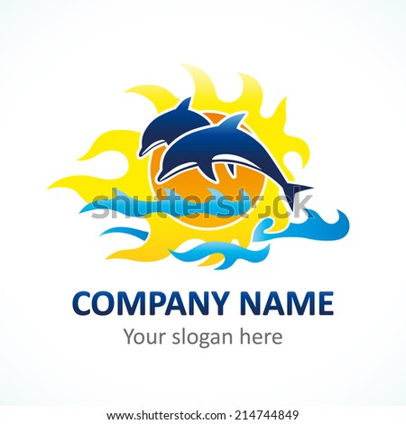 Logo of Tourism resort or hotel by the sea Dolphin logo Logo of Tourism resort or hotel by the sea Dolphin logo
