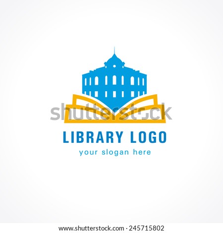 Template logo for the library or bookstore. Library logo book