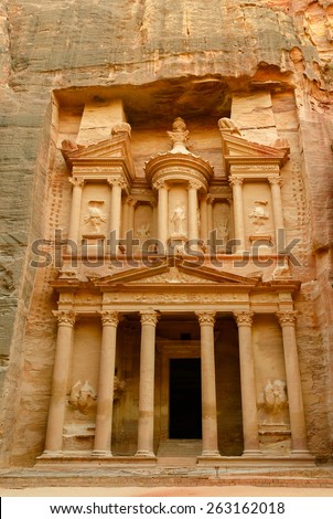 Jordan, Petra. The famous Treasure trove in the rocks