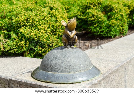 KLAIPEDA, LITHUANIA - JULY 11, 2015: Miniature sculpture (only 17 cm high) \