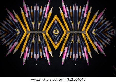 abstract colored pencil background,created technique from colored pencil\
,black background