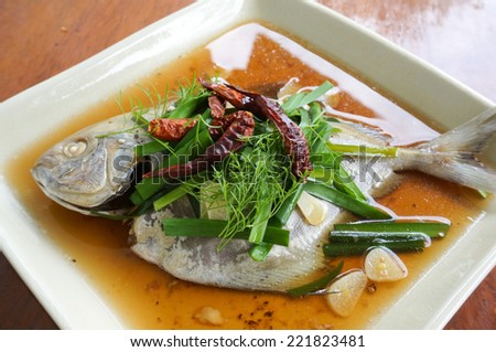 Steamed fish with soy sauce