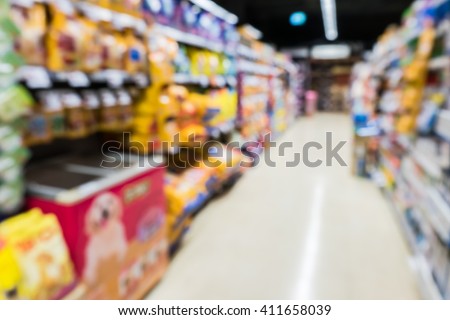 Blur Image of pet food shop