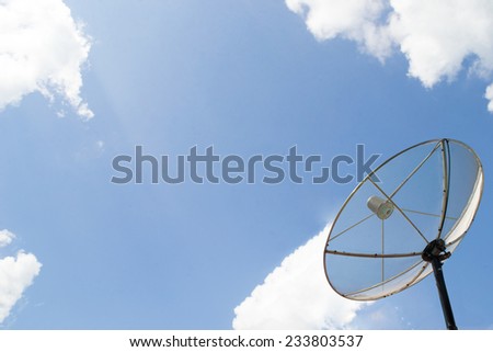 satellite dish on blue sky