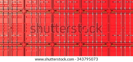Red shipping Containers wall 3d