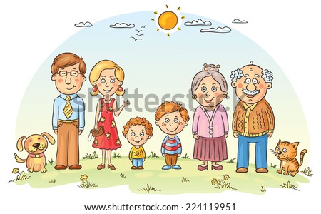 Big happy family outdoors Big happy family outdoors