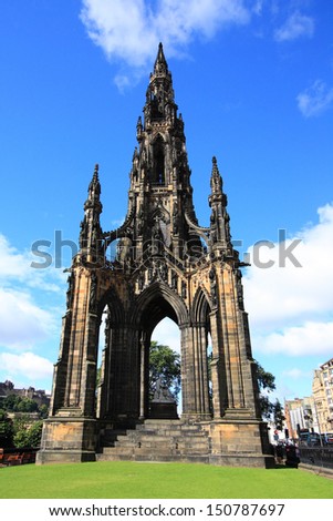 The walter scott monument on princess street, Edinburgh, Scotland