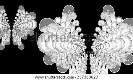 desktop wallpaper, outline swirl design, white gradient