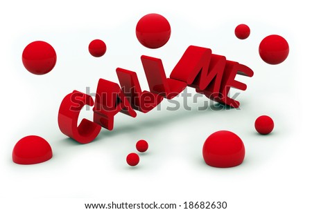 call me red text on white background. FIND MORE three dimensional texts in my portfolio