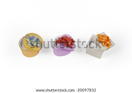 three present boxes isolated on white background. FIND MORE present boxes in my portfolio