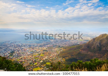 Panorama of the City of Cape Town, South Africa on top of the \