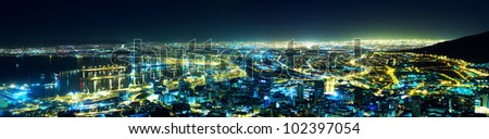 A night view of the city (Cape Town Panorama, South Africa)