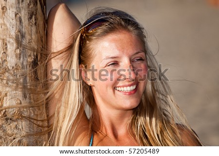Young natural without makeup caucasian blond woman portrait