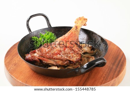 Roasted duck in a casserole