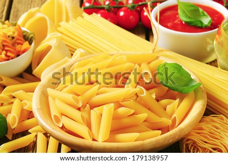 Different types of egg pasta