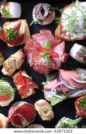 Assortment of hors d'oeuvres