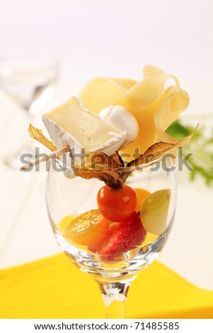 Cheese and fruit appetizer