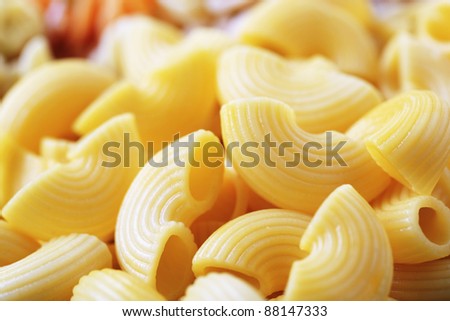 Macro shot of cooked macaroni