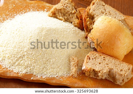 Bowl of bread crumbs