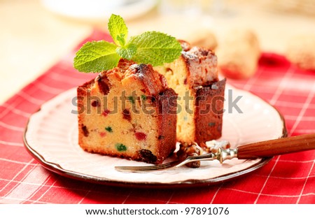 Slices of fruit cake