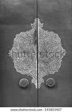 Detail of door at Jumeirah Mosque, Dubai, United Arab Emirates, it is the only mosque in Dubai which is open to the public