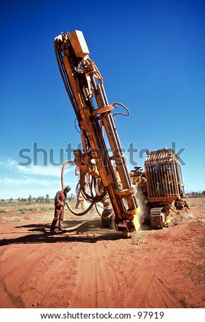 Drilling rig, drilling core samples for Gold exploration