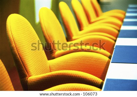 Row of chairs in a  Corporate Boardroom