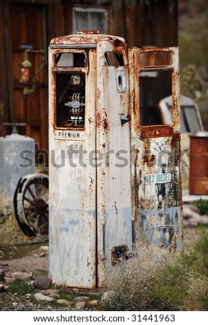 Beautiful old abandoned retro Gas Pump out in the country
