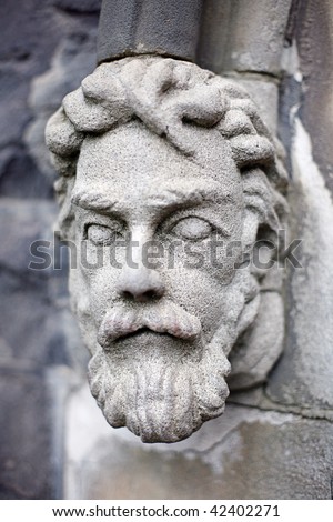 Detail close ups of Stone Cathedral Ornaments on the outside of St Patricks Cathedral, Melbourne, Victoria, Australia