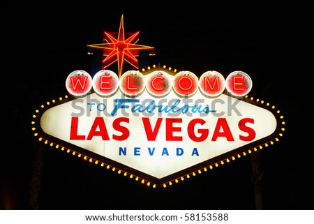 The famous landmark Welcome to Las Vegas neon sign