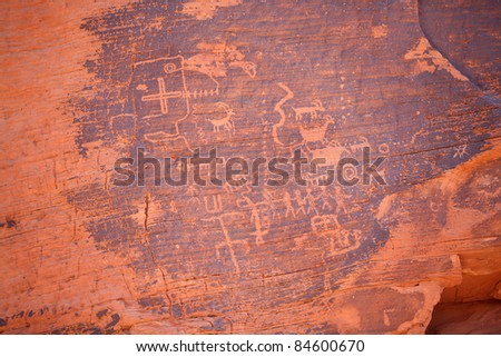 Petroglyphs, Valley of Fire State Park, Valley of Fire State Park, Nevada, USA