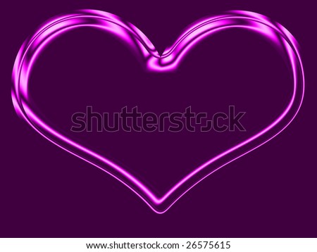 Heart shape in light  purple on a dark purple background
