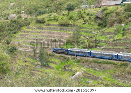25 APR 2015 : Peru rail is a train from Cusco to Machu Picchu, Operated by private company, Cusco , Peru