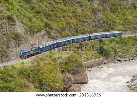 25 APR 2015 : Peru rail is a train from Cusco to Machu Picchu, Operated by private company, Cusco , Peru