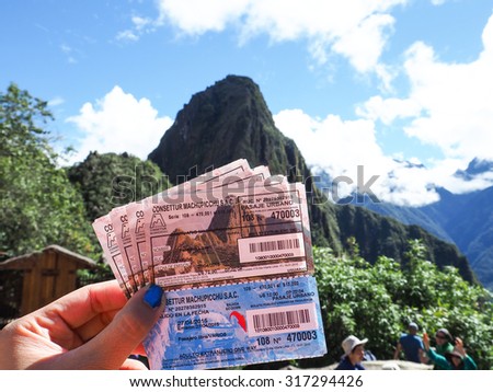 27 Apr 2015 ; The bus ticket to Machu Picchu, Cusco, Peru