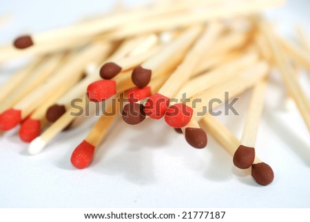 safety matches on white background