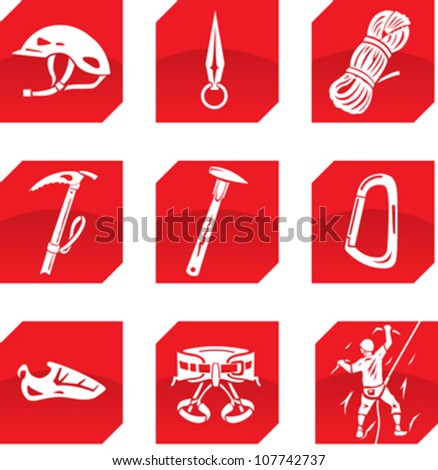 Climber Icons Stock Vector Illustration 107742737 : Shutterstock