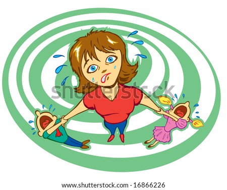 Stressed Out Mom. stock photo : Stressed out mom