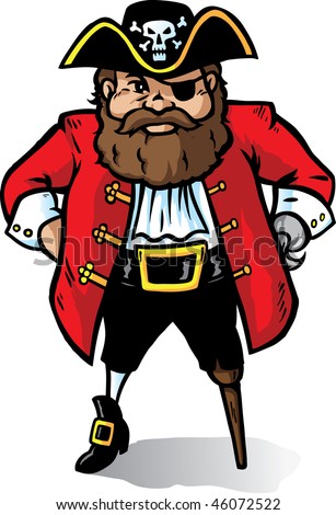 Cartoon Pirate Captain looking very angry. Part of a series.