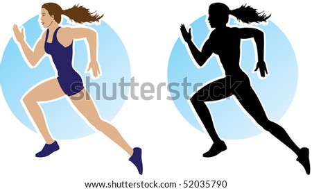 Outline of running girl