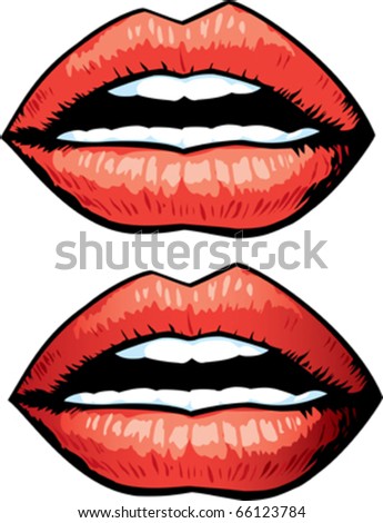 stock vector Drawing of a sexy mouth in a cartoon form